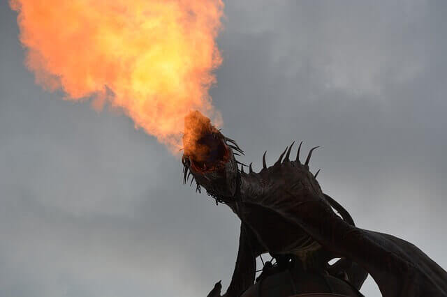 dragon breathing fire